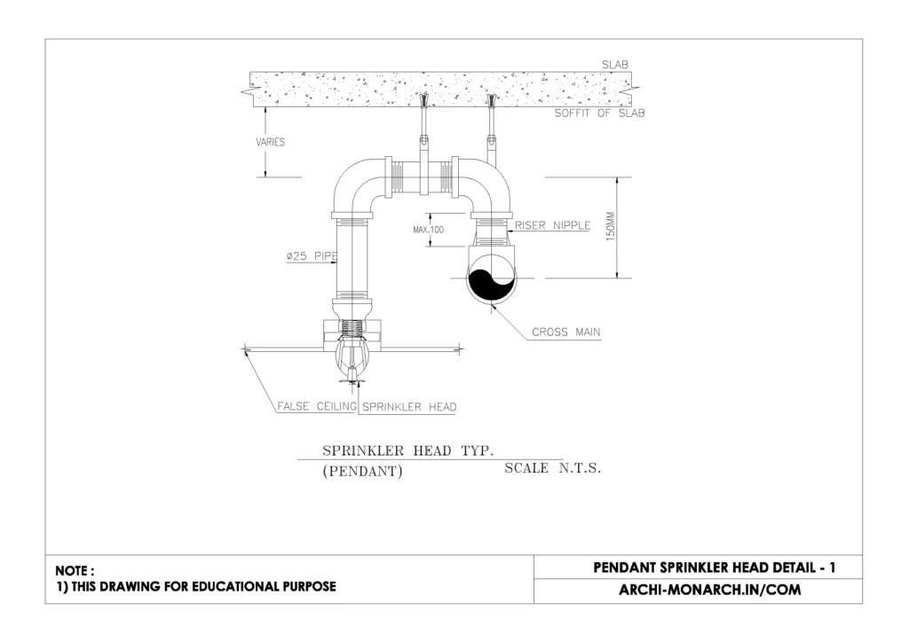 PENDANT SPRINKLER HEAD DETAIL ONE