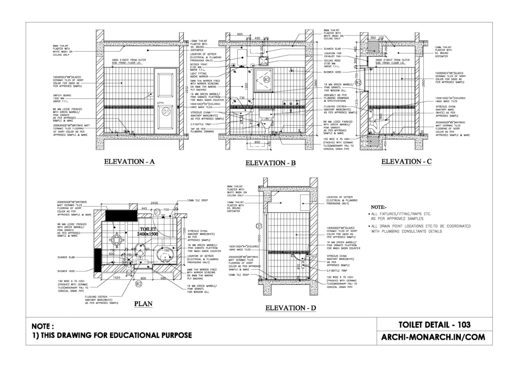 TOILET DETAIL ONE HUNDRED THREE